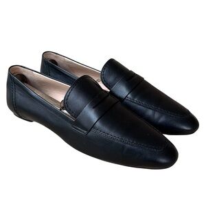 STUART WEITZMAN Soft Black Leather Loafer Flats